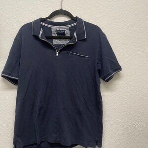 Denim And Flower Ricky Singer XL Men's Short Sleeve Blue Shirt 100% Cotton